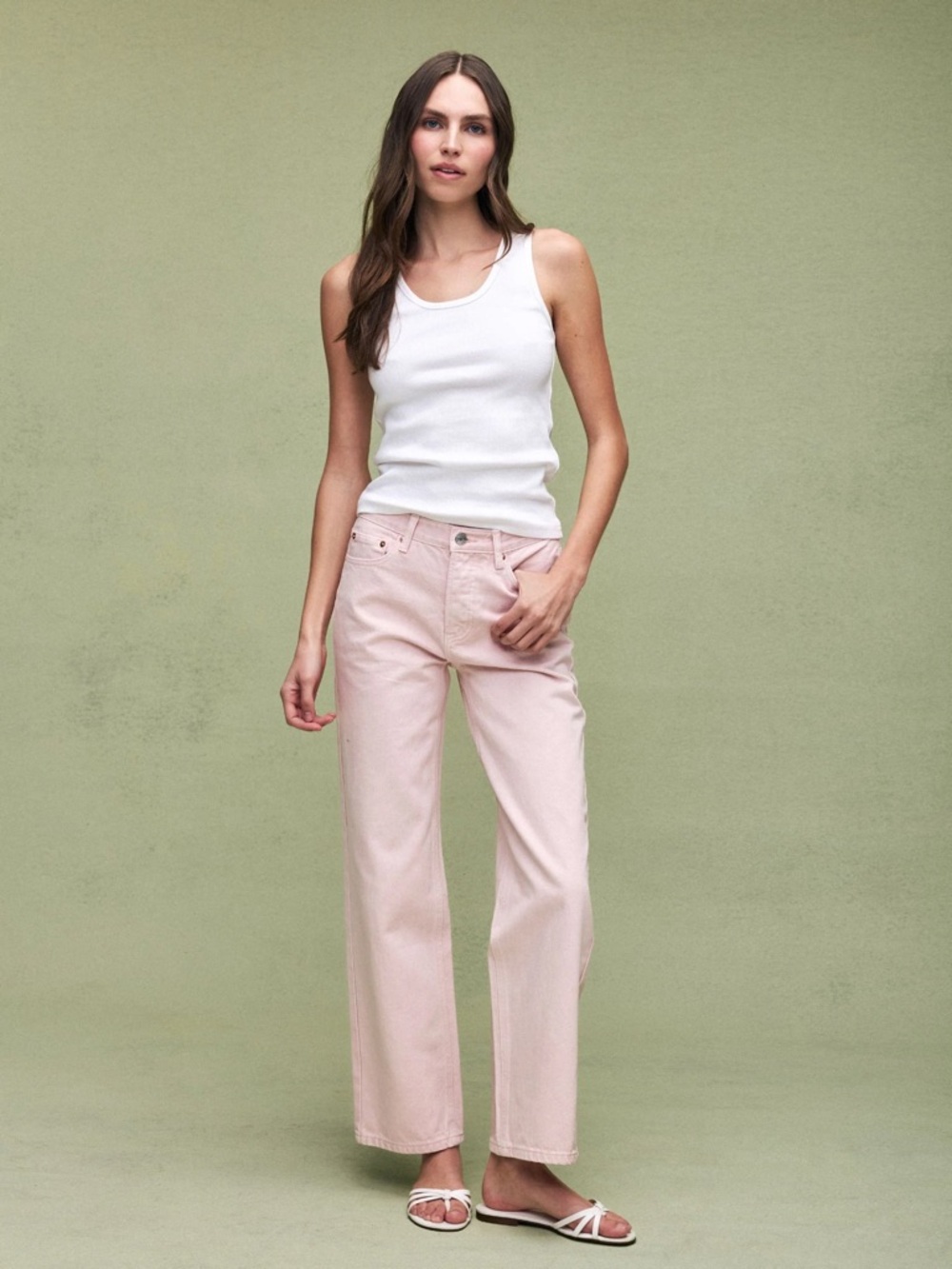 PARKE Classic Straight Jeans Pink